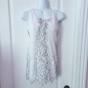 Apt. 9 Lace overlayed Top Tunic White Lace Overlay Size Small